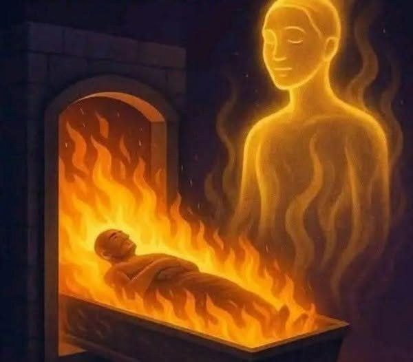HT17. What happens to the soul when the body is cremated?