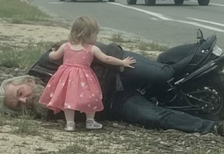 HT17. Little Girl in Princess Dress Helps Stranger in Ditch