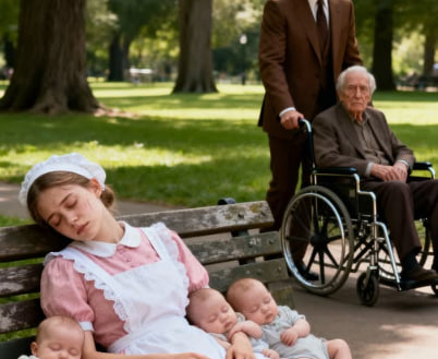 ST. Він вийшов прогулятися з батьком — і побачив свою домробітницю, яка спала на площі з трьома немовлятами